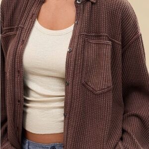 Aerie waffle sweater - brown